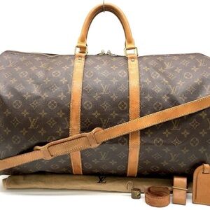 Auth Louis Vuitton Monogram Keepall Bandouliere 55 BostonBag